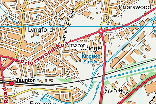 TA2 7QD map - OS VectorMap District (Ordnance Survey)