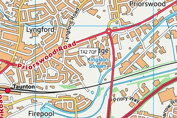 TA2 7QF map - OS VectorMap District (Ordnance Survey)