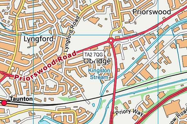 TA2 7QG map - OS VectorMap District (Ordnance Survey)