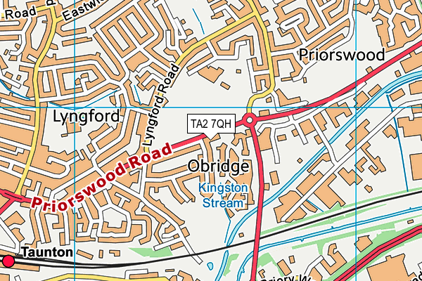 TA2 7QH map - OS VectorMap District (Ordnance Survey)