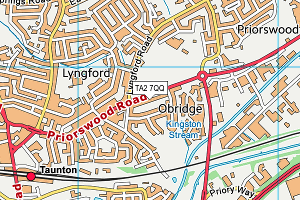 TA2 7QQ map - OS VectorMap District (Ordnance Survey)