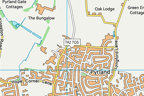 TA2 7QS map - OS VectorMap District (Ordnance Survey)