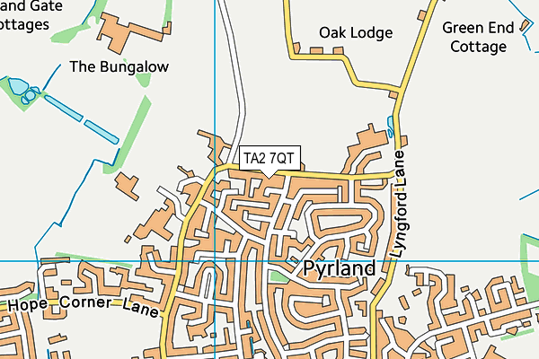 TA2 7QT map - OS VectorMap District (Ordnance Survey)