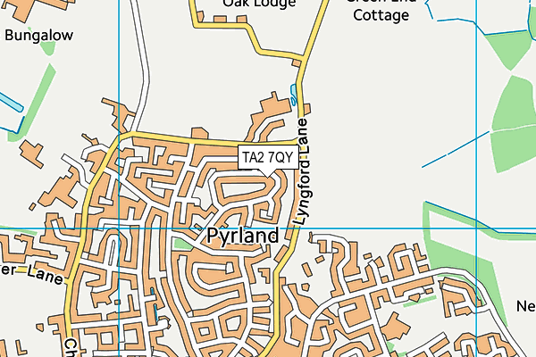 TA2 7QY map - OS VectorMap District (Ordnance Survey)