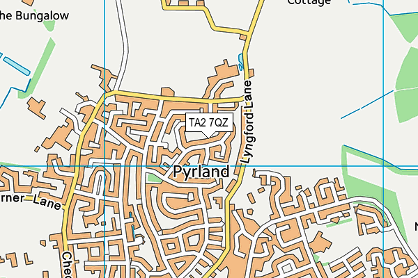 TA2 7QZ map - OS VectorMap District (Ordnance Survey)