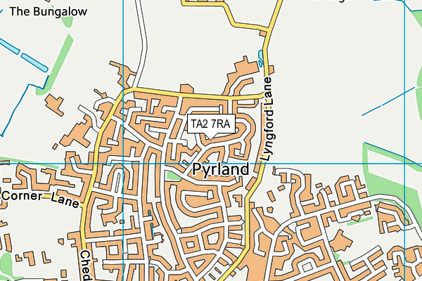 TA2 7RA map - OS VectorMap District (Ordnance Survey)