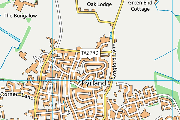 TA2 7RD map - OS VectorMap District (Ordnance Survey)