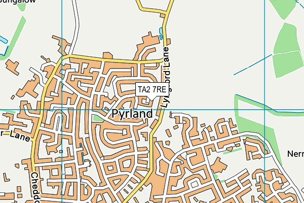 TA2 7RE map - OS VectorMap District (Ordnance Survey)