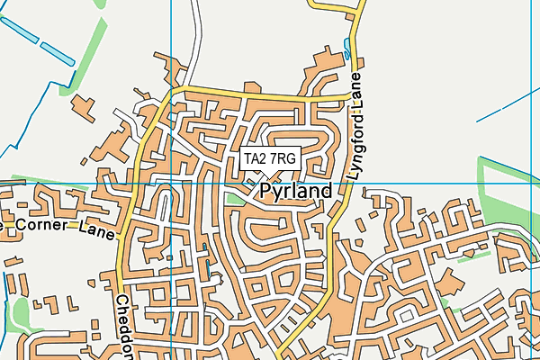 TA2 7RG map - OS VectorMap District (Ordnance Survey)