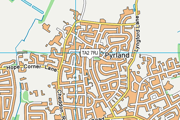 TA2 7RJ map - OS VectorMap District (Ordnance Survey)