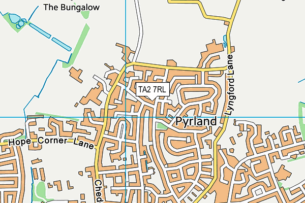 TA2 7RL map - OS VectorMap District (Ordnance Survey)