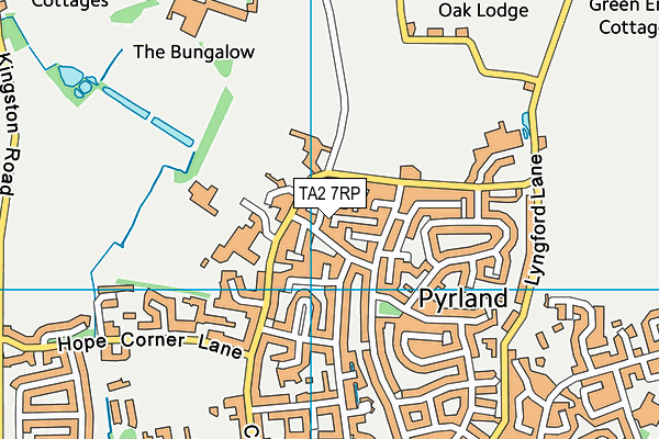 TA2 7RP map - OS VectorMap District (Ordnance Survey)