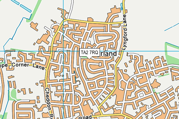 TA2 7RQ map - OS VectorMap District (Ordnance Survey)