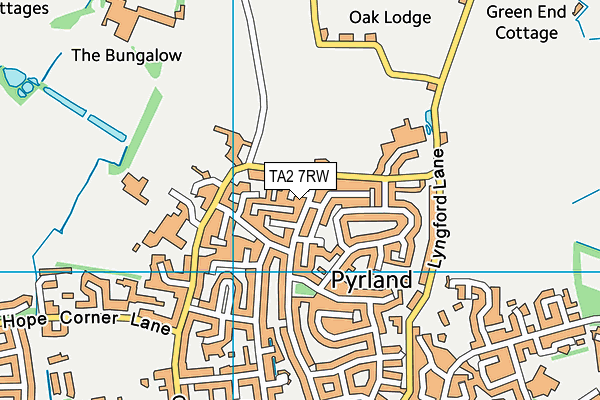 TA2 7RW map - OS VectorMap District (Ordnance Survey)