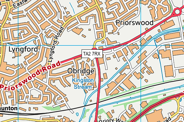 TA2 7RX map - OS VectorMap District (Ordnance Survey)