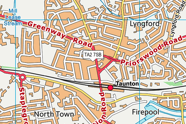 TA2 7SB map - OS VectorMap District (Ordnance Survey)