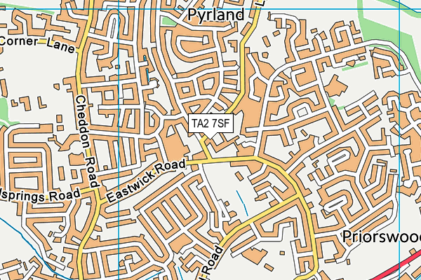 TA2 7SF map - OS VectorMap District (Ordnance Survey)