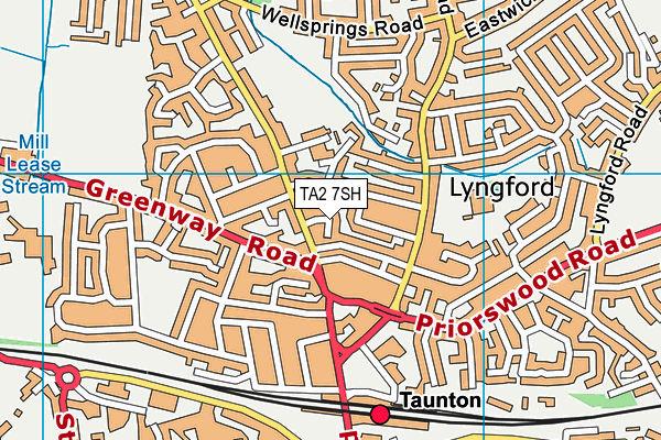 TA2 7SH map - OS VectorMap District (Ordnance Survey)