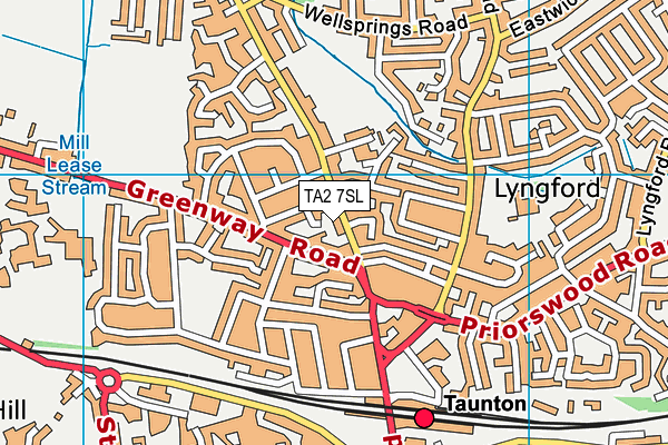 TA2 7SL map - OS VectorMap District (Ordnance Survey)