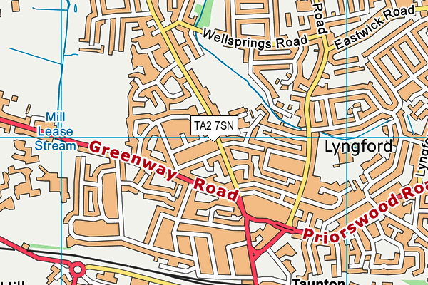 TA2 7SN map - OS VectorMap District (Ordnance Survey)