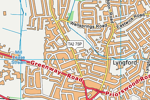 TA2 7SP map - OS VectorMap District (Ordnance Survey)