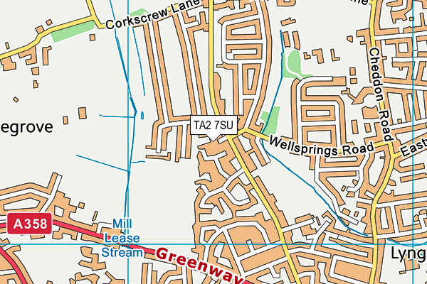 TA2 7SU map - OS VectorMap District (Ordnance Survey)