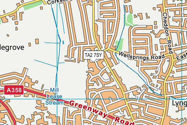 TA2 7SY map - OS VectorMap District (Ordnance Survey)