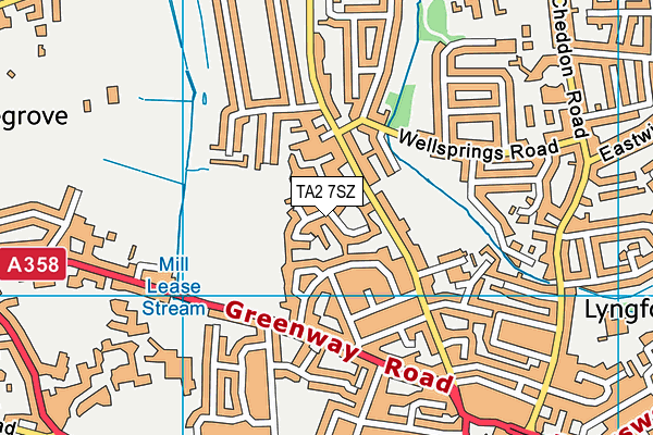 TA2 7SZ map - OS VectorMap District (Ordnance Survey)