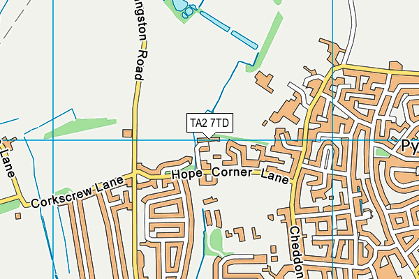 TA2 7TD map - OS VectorMap District (Ordnance Survey)
