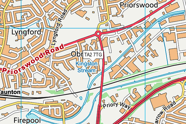 TA2 7TG map - OS VectorMap District (Ordnance Survey)