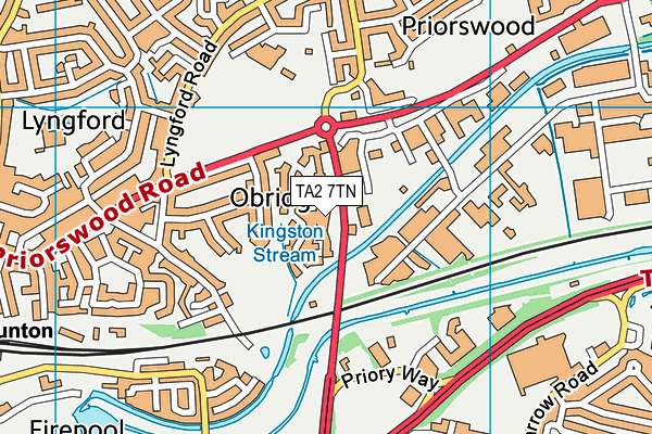 TA2 7TN map - OS VectorMap District (Ordnance Survey)