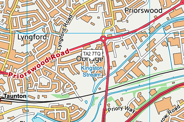 TA2 7TQ map - OS VectorMap District (Ordnance Survey)