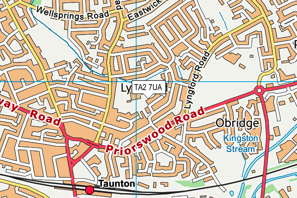 TA2 7UA map - OS VectorMap District (Ordnance Survey)