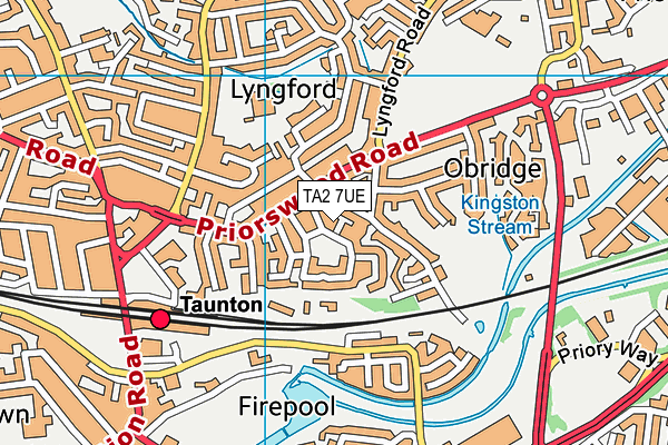 TA2 7UE map - OS VectorMap District (Ordnance Survey)