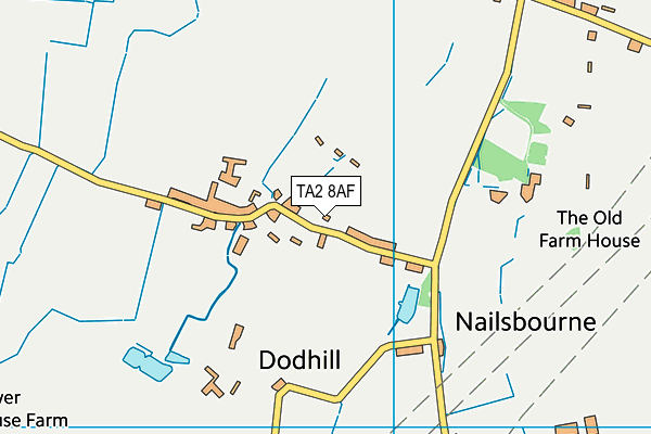 TA2 8AF map - OS VectorMap District (Ordnance Survey)