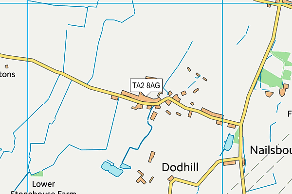 TA2 8AG map - OS VectorMap District (Ordnance Survey)