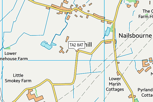 TA2 8AT map - OS VectorMap District (Ordnance Survey)