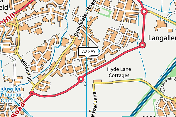 TA2 8AY map - OS VectorMap District (Ordnance Survey)