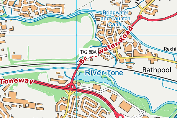 TA2 8BA map - OS VectorMap District (Ordnance Survey)