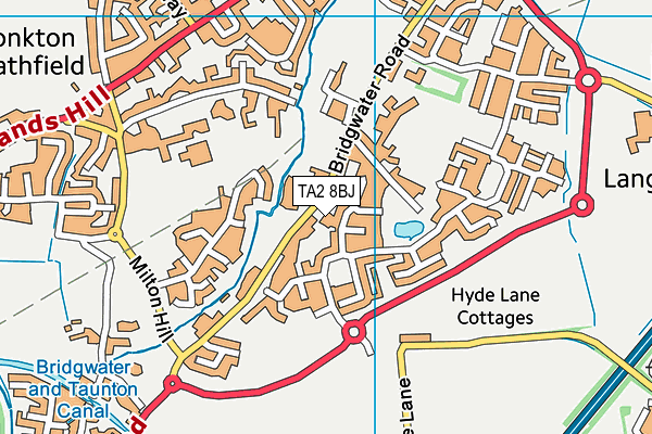 TA2 8BJ map - OS VectorMap District (Ordnance Survey)