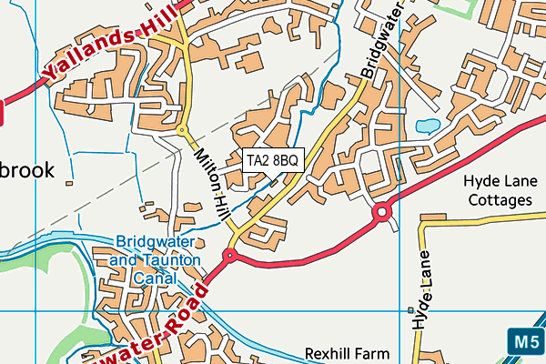 TA2 8BQ map - OS VectorMap District (Ordnance Survey)