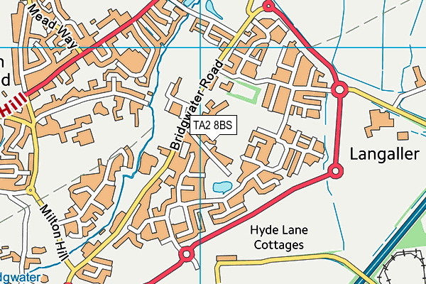 TA2 8BS map - OS VectorMap District (Ordnance Survey)