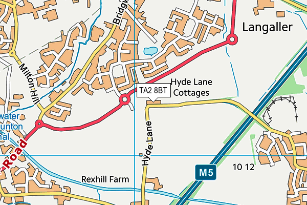 TA2 8BT map - OS VectorMap District (Ordnance Survey)