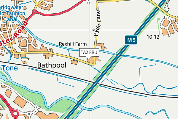 Taunton Rugby Club map (TA2 8BU) - OS VectorMap District (Ordnance Survey)