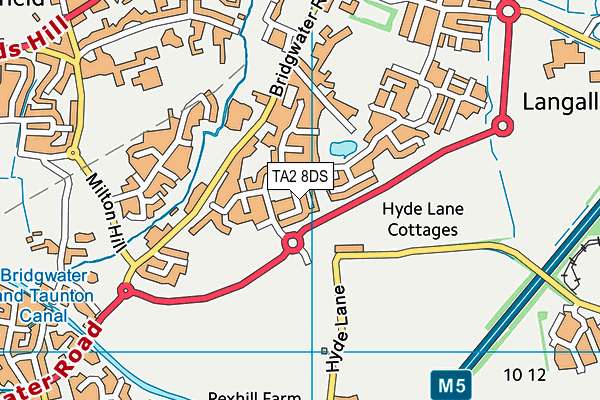 TA2 8DS map - OS VectorMap District (Ordnance Survey)