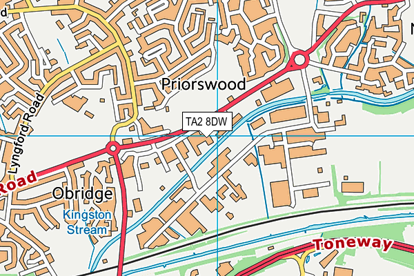 TA2 8DW map - OS VectorMap District (Ordnance Survey)