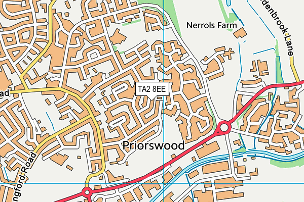 TA2 8EE map - OS VectorMap District (Ordnance Survey)