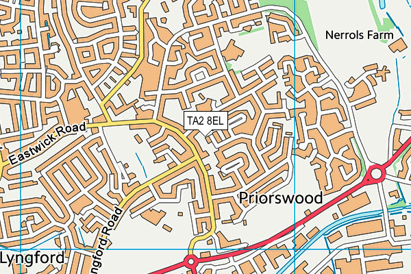 TA2 8EL map - OS VectorMap District (Ordnance Survey)