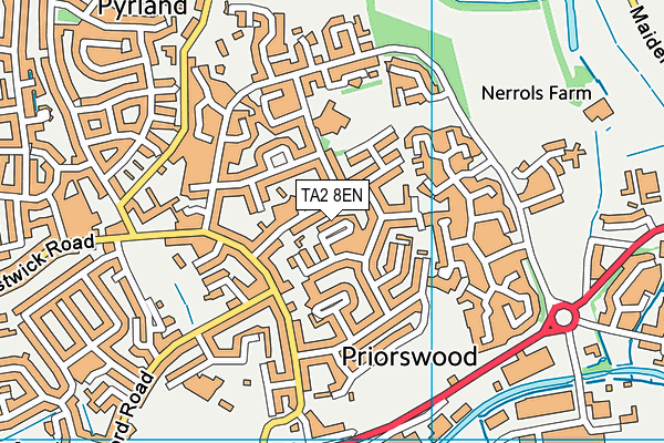 TA2 8EN map - OS VectorMap District (Ordnance Survey)