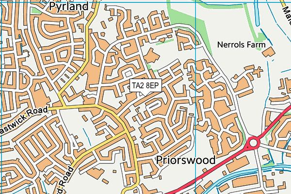 TA2 8EP map - OS VectorMap District (Ordnance Survey)